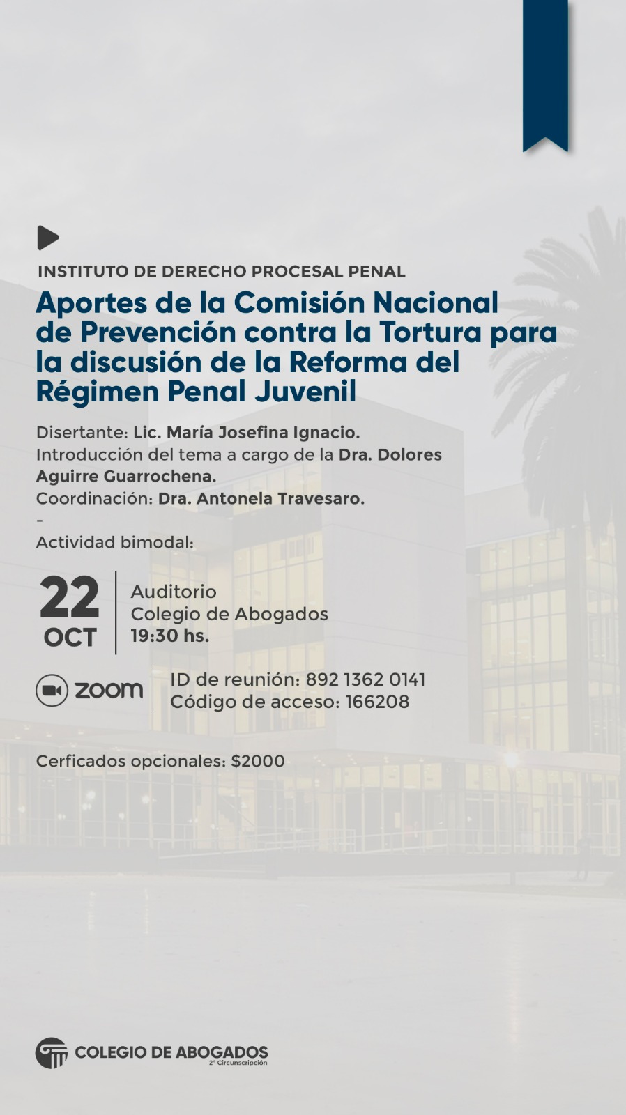 Aportes de la Comisión Nacional de Prevención contra la Tortura para la discusión de la Reforma del Régimen Penal Juvenil - 22/10/2024